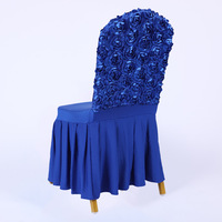 Rosette blanche Banquet mariage salle à manger chaise couvre Rose fleur jupe une pièce élastique chaise couverture dos satin rose fleur