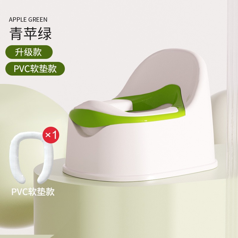 Simple toilet seat with green PVC mat