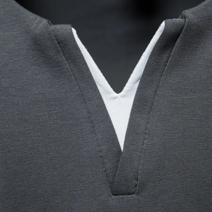 T-shirt pour homme à col rond, couleur unie, manches courtes, respirant, séchage rapide, polyester/coton, couleur et taille personnalisées, style streetwear tendance - Product Image 4