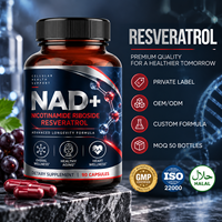 Capsules de supplément NAD+ Formule 8-en-1 OEM, Nicotinamide Riboside + Resvératrol, Soutien Énergétique Cellulaire Anti-Âge, Marque Privée