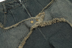 جينز رجالي أسود مشهور جينز بأرجل مستقيمة للرجال جينز منكوب بنمط نجوم فضفاض للرجال - Product Image 5