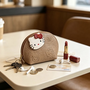 <span class=keywords><strong>Monedero</strong></span> de Cuero Genuino Hecho a Mano con Cierre de Cremallera y Diseño de Dibujos Animados, Mini Cartera Creativa con Forma de HK, Bolsa Pequeña Premium para Mujer, Regalo - Product Image 6