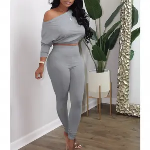 two piece pants set women autumn clothing 2020 Casual Set Polyester & breathable 544389