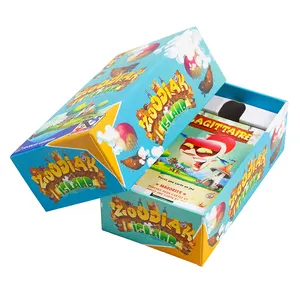 Benutzer definiertes Logo Luxus starre Pappe Papier Spielkarte Verpackungs box Deckel und Basis Geschenk papier Box