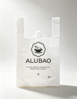Sac en plastique imprimé avec logo personnalisé, sac de courses jetable à poignées pour supermarché et emballage à emporter