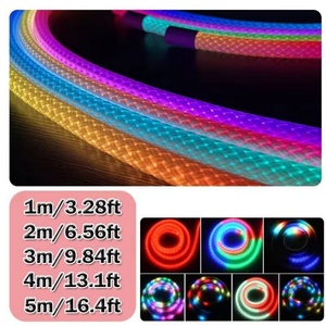 Tira de Luz LED de Neón Flexible Digital IC RGB de 360 Grados, Luz de Neón de Silicona Redonda de 5V 12V 24V IP65, Tubo de Neón RGB Flexible - Product Image 5