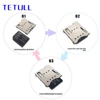 Connecteur de carte Micro SIM TETULL de type Push-Push 7P (6+1P) SMT avec interrupteur de détection de carte