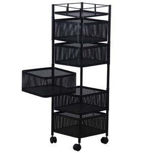 वर्ग पेशेवर <span class=keywords><strong>5</strong></span> टियर होम रोलिंग मोबाइल भंडारण रैक शेल्फ आयोजक ट्रॉली साथ ट्रॉली उपयोगिता रसोई गाड़ी - Product Image 4