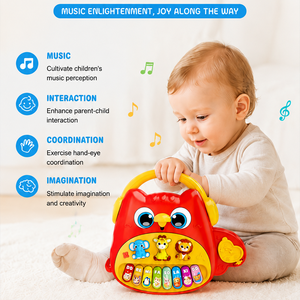 Jouet musical <span class=keywords><strong>piano</strong></span> hibou mignon, clavier multimodes d'éveil, jouet musical interactif sensoriel portable pour tout-petits et enfants <span class=keywords><strong>de</strong></span> 3 ans et plus - Product Image 2