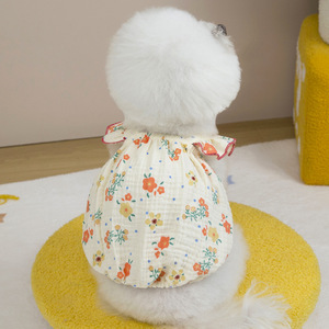 <span class=keywords><strong>Vestito</strong></span> estivo da principessa per cani vestiti di lusso per cuccioli gonna a maniche volanti con stampa floreale abito da gatto per animali domestici gonna Chihuahua - Product Image 5