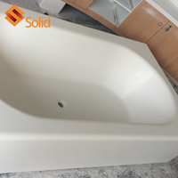 Baignoire de salle de bain au design exquis, pierre artificielle de Surface solide, Art acrylique, baignoire de lavage autoportante