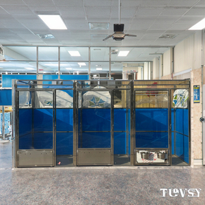 Dayanıklı 304 paslanmaz çelik nefes Modern köpek kulübesi döner besleme sistemi açık kafes - Product Image 3