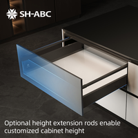 Glissières de tiroir robustes SH-ABC Slim en acier inoxydable pour armoires de cuisine, salle de bain, chambre et hôtel