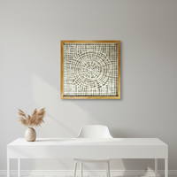 Décoration murale tissée à la main en écorce, cadre doré, forme carrée, modèle SP-004, pour salon, couloir, entreprise, pièce unique