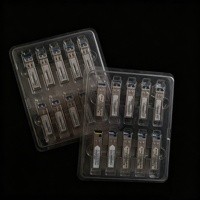 Boîte à clapet antichoc antistatique transparente en PET pour stockage et expédition en vrac de transceivers optiques SFP, conception personnalisée OEM ODM