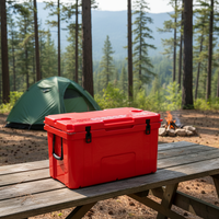 Glacière portable moderne rotomoulée, écologique, recyclable, grande capacité 78QT, isotherme et étanche, avec panier de rangement