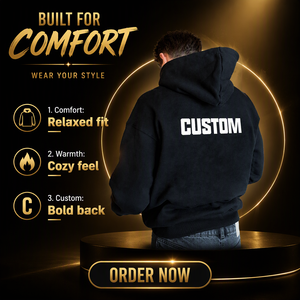 Sweat-shirt à capuche personnalisé pour homme, en molleton de coton épais, coupe ample et carrée, idéal pour l'hiver - Product Image 5