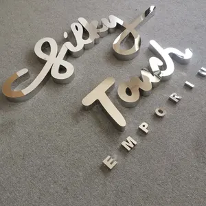 Gold Silver Paint Stainless Steel Plating Metal Alphabet Letters Non-luminous Indoor Outdoor Signage Logo Customized