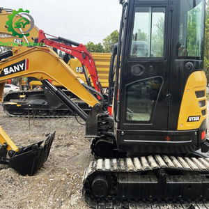 Mini-excavatrice hydraulique sur chenilles d'occasion SY35U modèle 2022, moteur PLC, boîte de vitesses, pompe, roulement, garantie 12 mois - Product Image 3