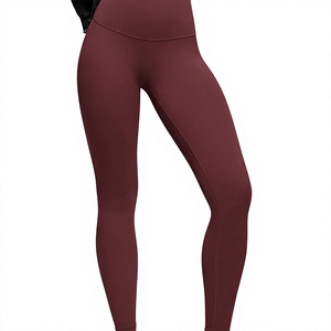 Leggings de yoga taille haute pour femmes, couleur unie, en Spandex et Nylon, extensibles dans les quatre sens, sans coutures, pour l'entraînement et le sport - Product Image 1