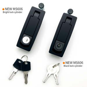 Serratura <span class=keywords><strong>a</strong></span> <span class=keywords><strong>Chiave</strong></span> MS606 in Lega di Zinco Nera per Armadi Elettrici, Scatole di Distribuzione e Armadietti di Sicurezza con <span class=keywords><strong>Chiusura</strong></span> <span class=keywords><strong>a</strong></span> Compressione - Product Image 2