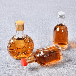 Mini Botella <span class=keywords><strong>de</strong></span> Vidrio Vacía <span class=keywords><strong>para</strong></span> Licores <span class=keywords><strong>de</strong></span> 50ml 100ml, Botella Pequeña <span class=keywords><strong>para</strong></span> Whisky, Brandy y <span class=keywords><strong>Vino</strong></span> con Tapa <span class=keywords><strong>de</strong></span> Rosca <span class=keywords><strong>de</strong></span> Aluminio <span class=keywords><strong>para</strong></span> <span class=keywords><strong>Regalo</strong></span>, Muestra, Logotipo Personalizado - Product Image 2