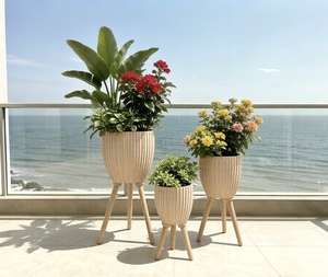 Direct factory wooden <b>stand</b> Indoor/outdoor wood leg Garden planting flower pot Decorative wood leg pot - Product Image 1