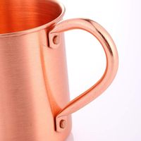 Mug à Moscow Mule moderne 100% cuivre pur, 16 oz, isolé, lisse, réutilisable, sans revêtement intérieur, pour cocktails, café, bière, lait, eau