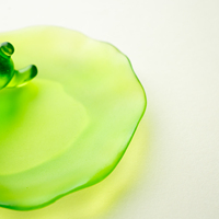 Assiette ronde en cristal vert avec motif de lapin mignon, plat à dessert, décoration de centre de table
