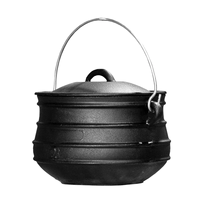 Bouilloire en fonte à fond plat pour l'extérieur Chaudron pré-assaisonné Pommes de terre Chili Pot 0.5/1.0/1.5/2.0 Gallon