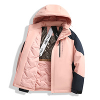Veste d'extérieur pour homme grande taille automne/hiver, coupe ample, matelassée en coton, coupe-vent, chaude, à capuche, pour la randonnée