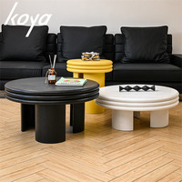 Meubles modernes de style français personnalisés en gros pour le salon, table basse ronde en bois massif plaqué MDF