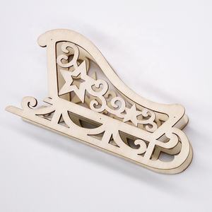 Forte manuale ornamenti natalizi in legno fai da te slitta ornamento per auto in legno Mini ornamento di slitte da tavolo natalizio incompiuto - Product Image 4