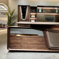Bureau de direction moderne haut de gamme en bois massif, modulaire, mural, mobilier de bureau commercial, style panneau, table d'ordinateur pour PDG