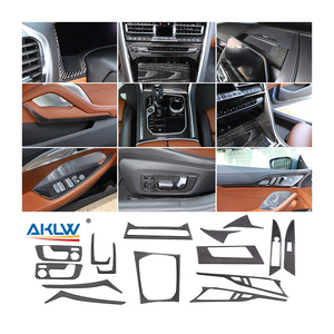 Pour 2019-2022, pour la Série 8, kits d'intérieur automobile en fibre de carbone souple, autocollants décoratifs, tableau de bord noir de luxe - Product Image 1