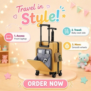 <span class=keywords><strong>Maleta</strong></span> <span class=keywords><strong>Infantil</strong></span> Unisex con <span class=keywords><strong>Ruedas</strong></span> de Neopreno de 20 Pulgadas, con Cierre, Impermeable, Asa Suave y Candado, para Viajes y Embarque, 2025 - Product Image 2