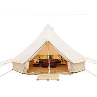 Tente de camping en toile de coton imperméable pour glamping en plein air, 3M/4M/5M, type yurt, pour 4 saisons