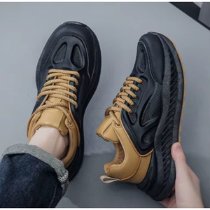 Zapatillas deportivas transpirables de malla con cordones y amortiguación para hombre, versátiles, informales, con suela gruesa, ideales para primavera, verano, otoño e invierno. - Product Image 3