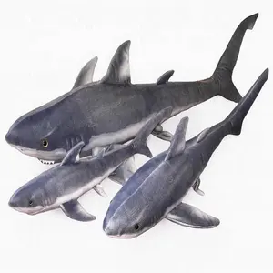 Chất Lượng Cao Nhồi Bông Tuyệt Vời Trắng Cá Mập Đồ Chơi Thực Tế Sang Trọng Động Vật Biển Cá Mập Trắng Lớn Đồ Chơi Nhồi Bông