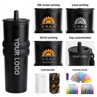 Vaso Térmico Personalizado al por Mayor de 24oz, Doble Pared, Acero Inoxidable 316, Aislamiento al Vacío, para Café Frío o Caliente, con Pajita, para Deportes y Gimnasio