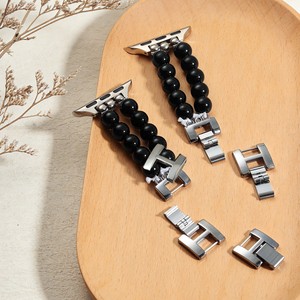 Nouveau <span class=keywords><strong>bracelet</strong></span> de montre tendance 2026 à double rangée de perles et boucles métalliques pour Smartwatch Ultra 38mm 40mm 44mm 49mm - Product Image 4