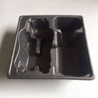Plateau intérieur noir biodégradable et écologique personnalisé, insert moulé en pâte recyclable pour l'emballage de produits électroniques
