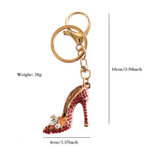 Mode luxe porte-clés 3D femmes talons hauts en forme d'artisanat exquis cadeau porte-clés sac à main pendentif bijoux - Product Image 6