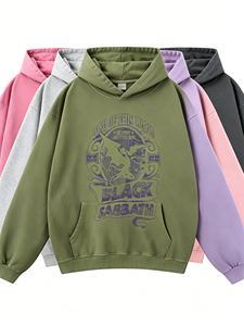 <span class=keywords><strong>Sweat</strong></span> à capuche décontracté de haute qualité Automne Hiver 2026, style rétro, couleur unie, épais, imprimé, coupe oversize, pour le streetwear - Product Image 2