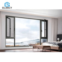 Fenêtre de balcon à cadre ultra étroit en aluminium de conception simple à double vitrage personnalisée Fenêtres de maison à battants en aluminium