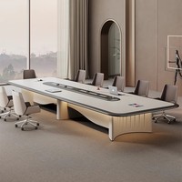 Meubles de bureau modernes haut de gamme luxueux, tables de conférence extensibles en bois pour les négociations dans les immeubles de bureaux