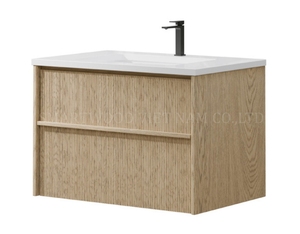 Tocador de baño montado moderno todo en uno con encimera de mármol - Product Image 1