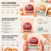 Sacs d'emballage personnalisés en plastique laminé de qualité alimentaire, transparents, thermoscellables, pour beignets, biscuits et gâteaux individuels