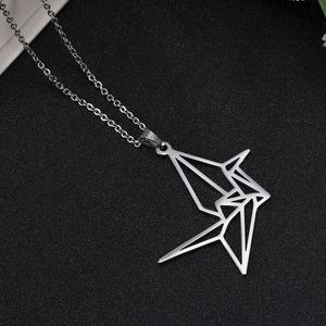 Collier pendentif Myshape Origami Licorne Renard Grue pour Femmes et Filles, en Acier Inoxydable, Chaîne <span class=keywords><strong>de</strong></span> <span class=keywords><strong>Cou</strong></span> Animal, Bijou Cadeau - Product Image 4
