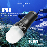 Lampe de plongée étanche Asafee DR100, balise de plongée rechargeable, lampe torche de plongée sécurisée 3000 lumens